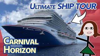 Carnival Horizon FULL Ship Walking Tour 2023  (Nearly) RealTime