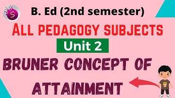 Bruner concept of attainment / b.ed / common for all pedagogy subjects / unit 2 / start to study