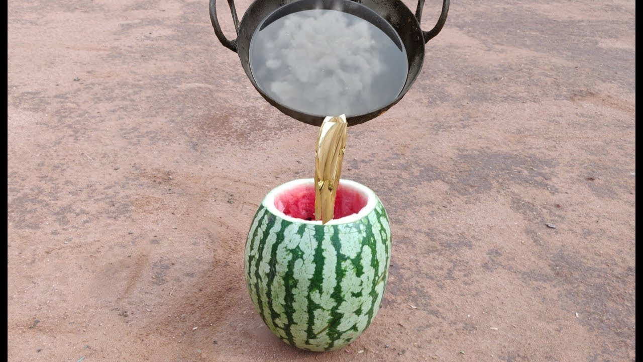 Hot oil vs Watermelon experiment || Hot oil in watermelon || experiment king