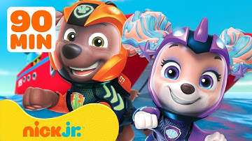 Paw Patrol | ¡Los mejores momentos de PAW Patrol en la patrulla marina! Con Zuma 🚐 1 hora | Nick Jr.