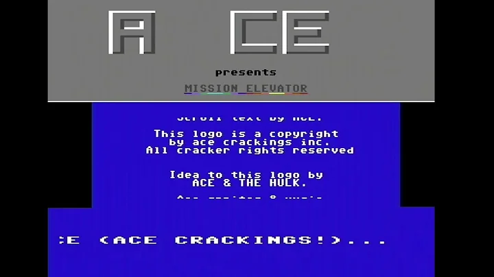 Commodore 64 demo: Ace Crackings - Mission Elevator cracktro (1986)