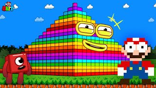 Can Mario and Numberblocks 1 Escapes GIANT RAINBOW PYRAMID vs Numberblocks Maze | Game Animation