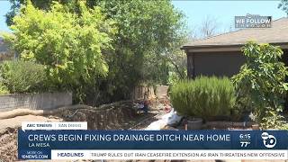 La Mesa family gets relief as city begins fixing long-standing drainage problem