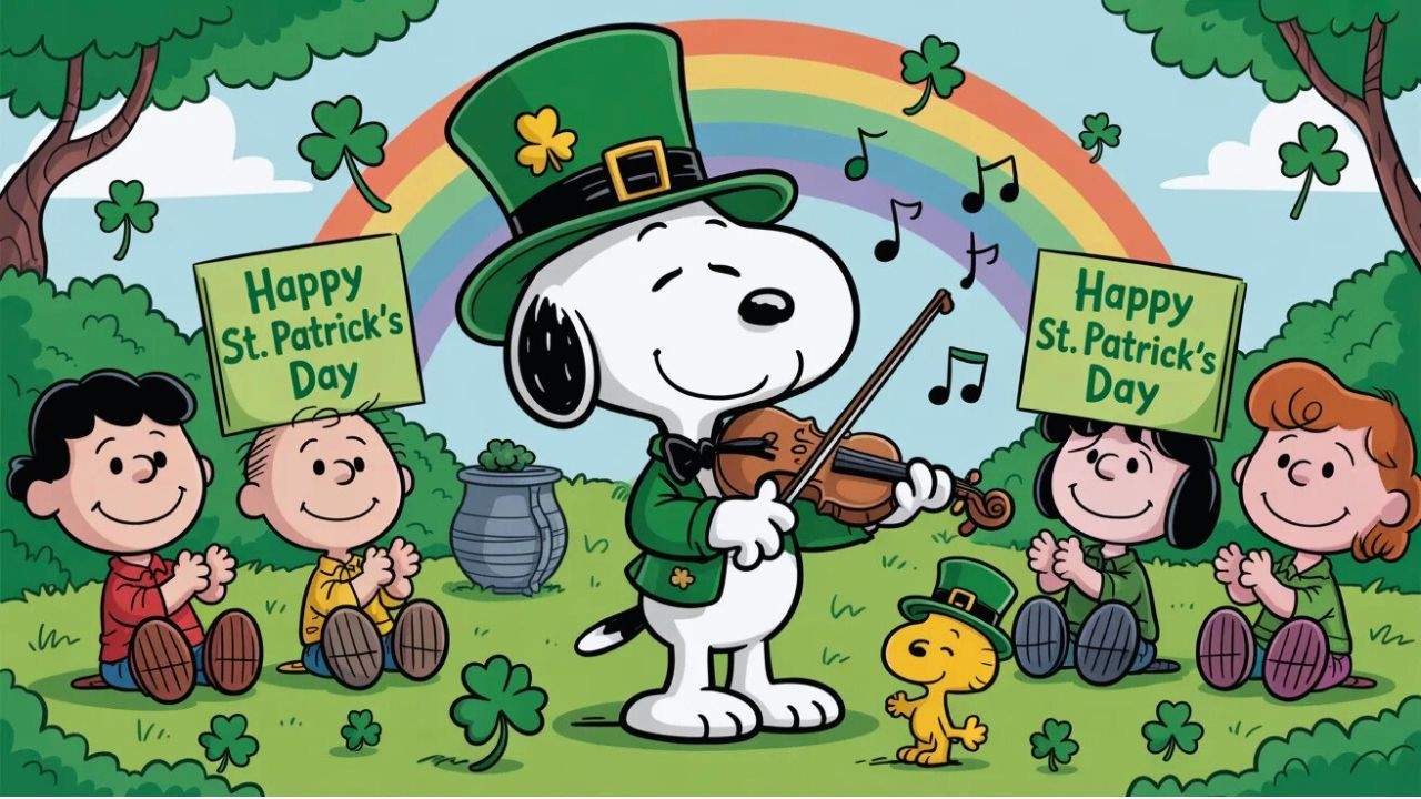 St. Patrick’s Day Garden Picnic with Snoopy 🍀 Soft Spring Jazz for Relax, Focus, & Happy Moments