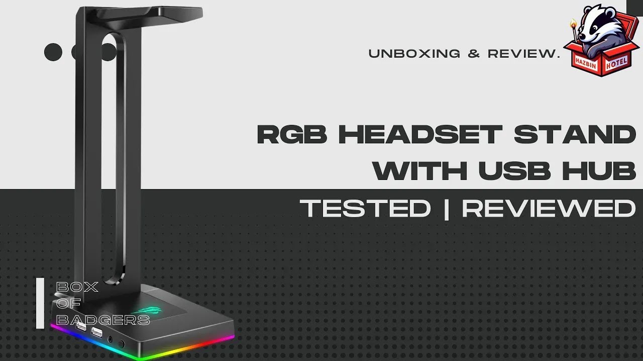 Подставка для гарнитуры Havit RGB с USB-концентратором, 2 порта, 7+1 подсветка, держатель для игр...