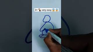 3= Monkey 🐒  #shorts #art #satisfying #creative #easydrawing #monkey #pets