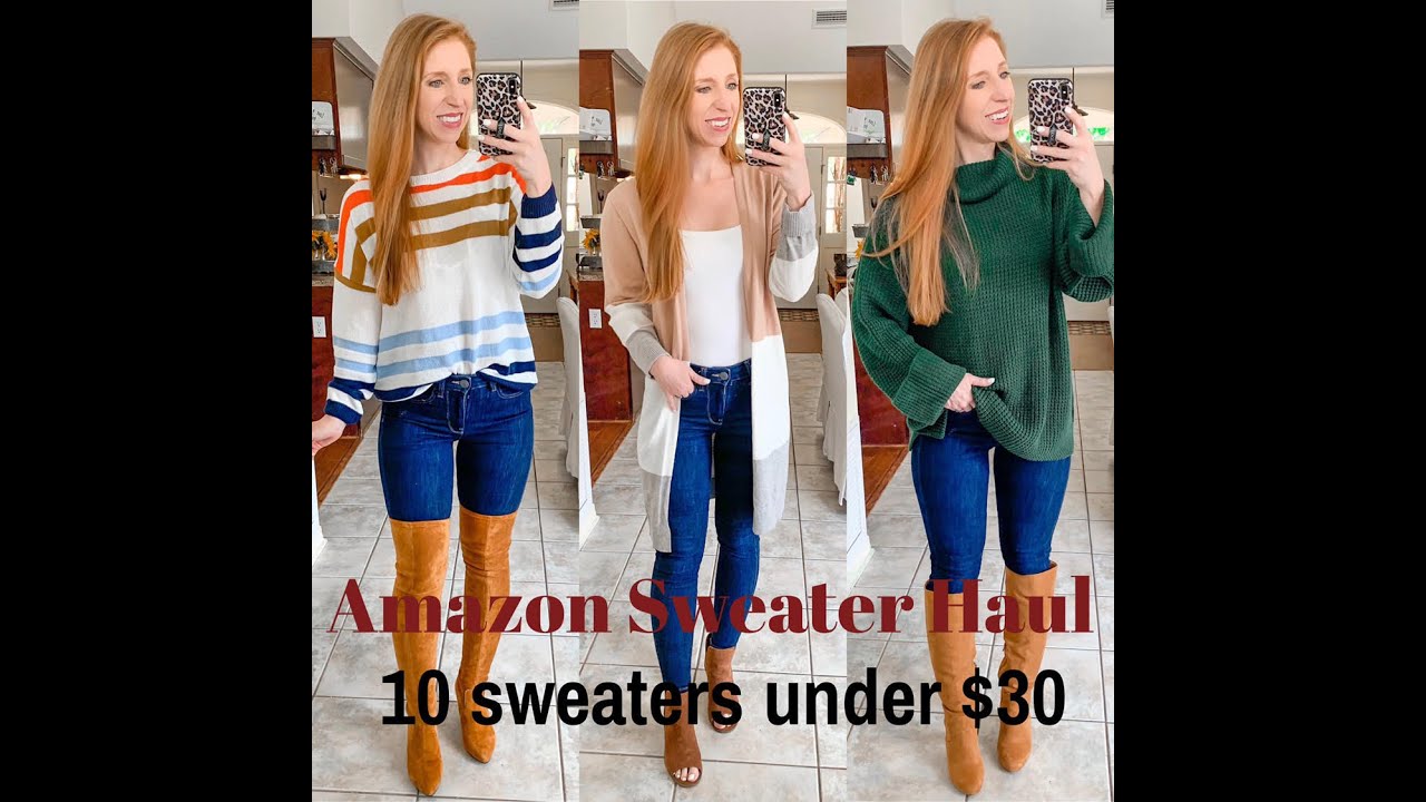 Amazon sweater try on haul under $30 - YouTube