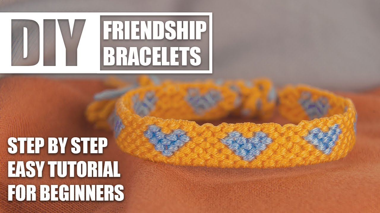 Simple Heart Love Romance Friendship Bracelets Step by Step Tutorial ...