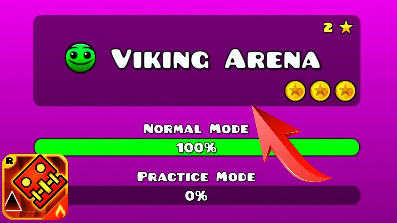 VIKING ARENA НА 100%, С ТРЕМЯ МОНЕТАМИ // Geometry Dash Meltdown