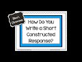 Constructed Response Writing Quiz