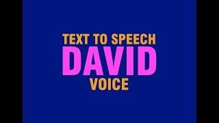 Text To Speech Voice, David Voice From Microsoft