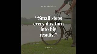 “Small steps every day turn into big results.” #councelling #english #mindset #life #motivational