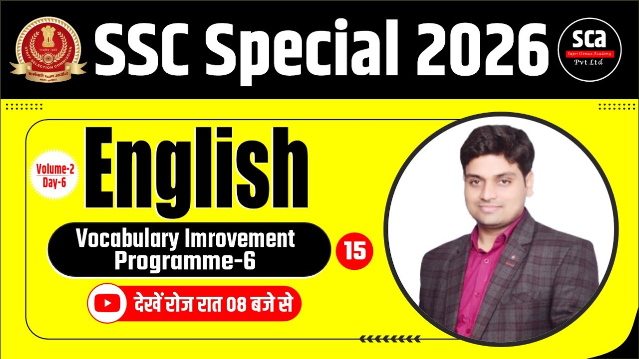 SSC Special 2026 | English | Vocabulary Imrovement Programme 06 | By Abhishek Sir | Sca