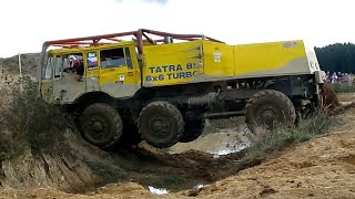 Extreme Truck trial fail - Tatra 813 6x6 in the air - Jihlava, mud offroad