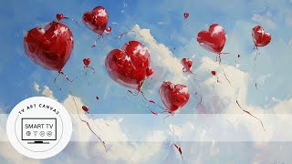 Heart Balloons Ascending ~ 1 Image  ~ 1 Hour ~ No Sound screenshot 1
