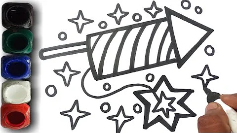 step by step drawing fireworks || how to make fireworks