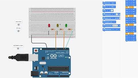 Traffic Lights Program running in an Arduino #tinkercad