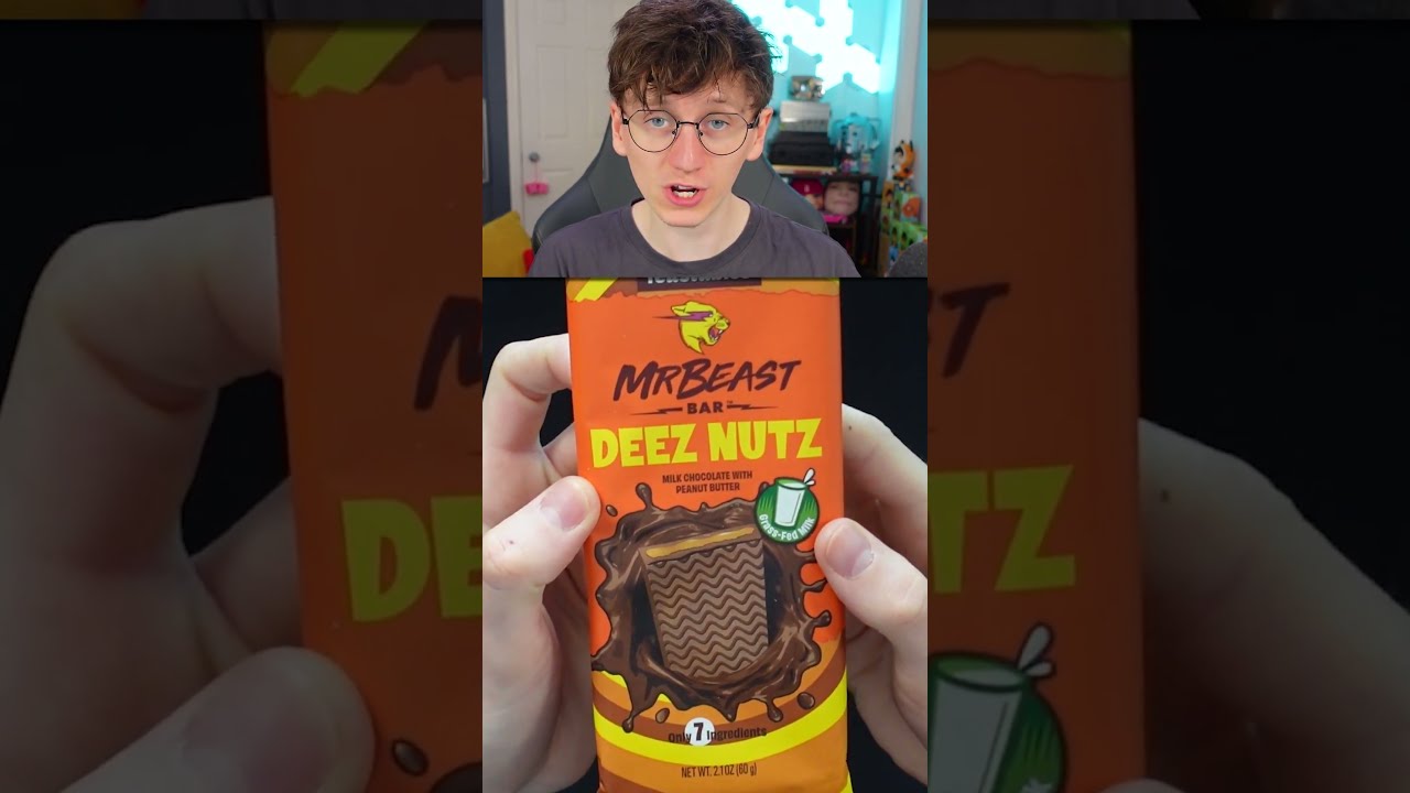 Trying MrBeast Deez Nutz Feastables Chocolate Bar! 