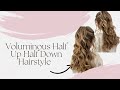 Voluminous Half Up Half Down Hairstyle/ Bridal Hairstyle/ Bridesmaid Hairstyle