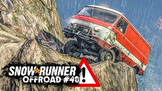 SNOWRUNNER #40: Mit dem Auto auf die Bergspitze: rutscht es ab? | OFFROAD Simulation