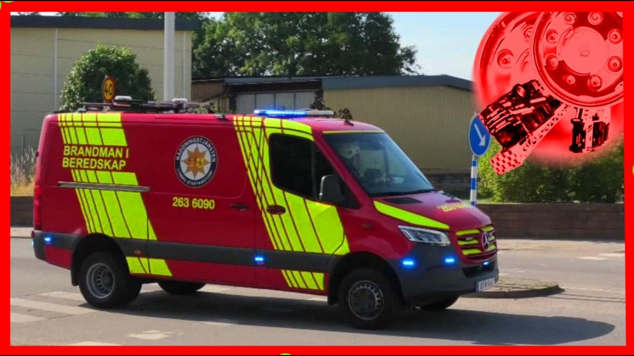 4X ST.STAFFANSTORP (6090+6070+6010+6040) TRAFIKOLYCKA brandbil i utryckning från räddningstjänsten