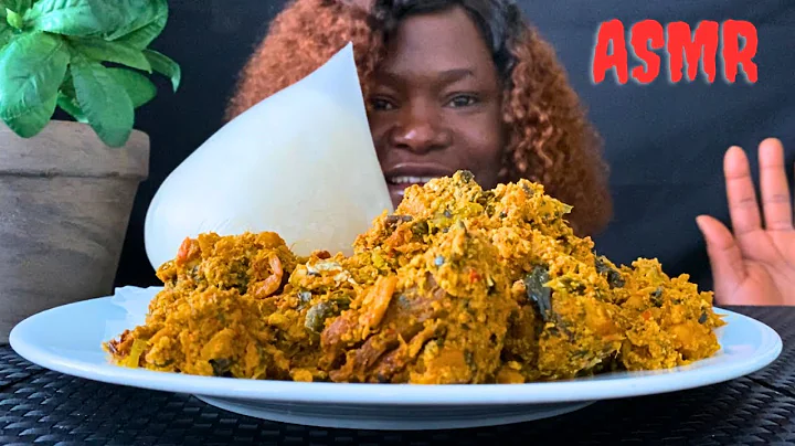 AFRICAN FOOD MUKBANG | EGUSI SOUP WITH FUFU | NIGERIAN FOOD ASMR 😋.