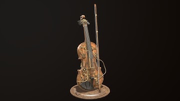 Steampunk violin 3d model