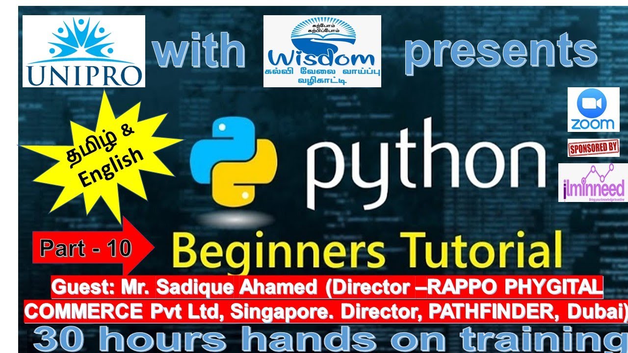 #10 Python Tutorial for Beginners in English & Tamil | Full Course 30 ...