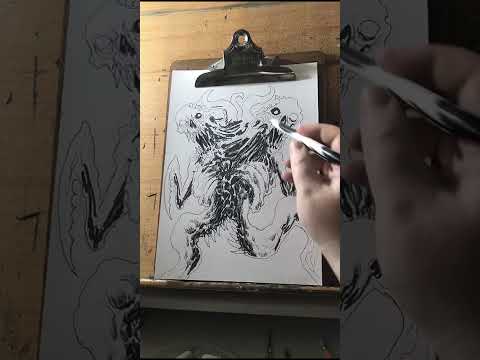 Drawing A Split Body Demon Concept Art stream replay #streamreplay
