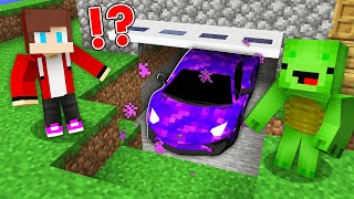 How Mikey and JJ Found a PORTAL GARAGE with SUPER PORTAL CAR ? - in Minecraft (Maizen)