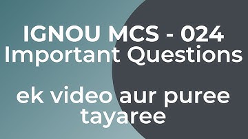 IGNOU  MCS-024 IMPORTANT NOTES
