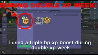 I Used Triple XP Boost During A Double XP Week-- Roblox Bedwars