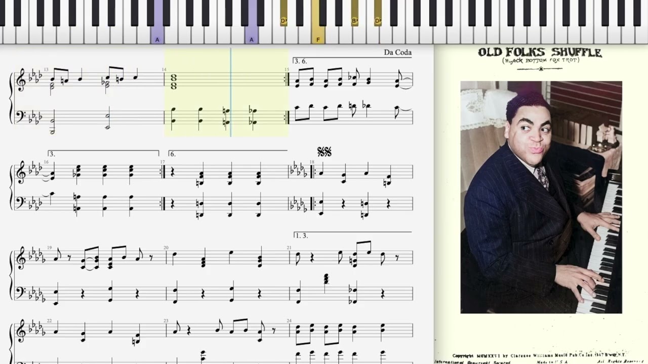Old Folks Shuffle by Clarence Williams & Fats Waller (1926, Jazz piano)