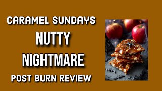 CARAMEL SUNDAYS Nutty Nightmare Post Burn Candle Review @katiesjoyfullife
