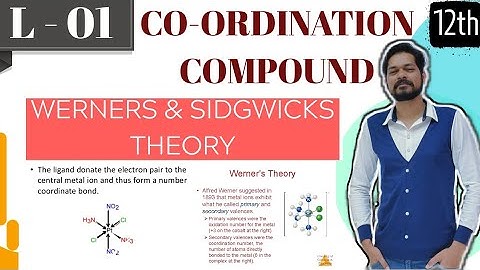 COORDINATION CHEMISTRY I CLASS 12 (L1) I JEE I NEET I Werner Theory I Sidgwick Theory