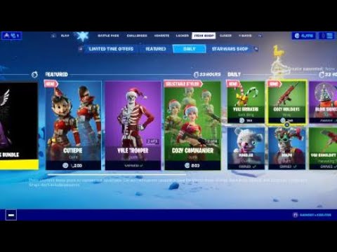 Fortnite Item Shop Christmas Day 2019 Wednesday 25th December 2019 Youtube