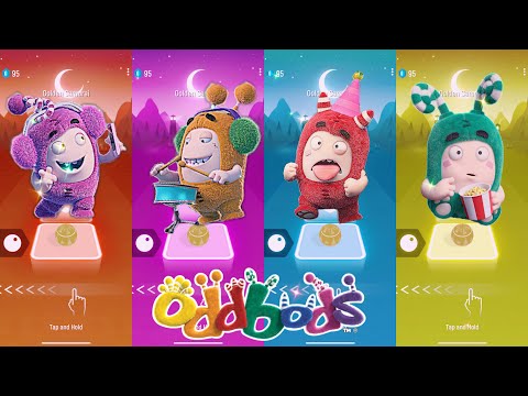 Oddbods Family : Newt Pink vs Slick Orange vs Fuse Red vs zee Green