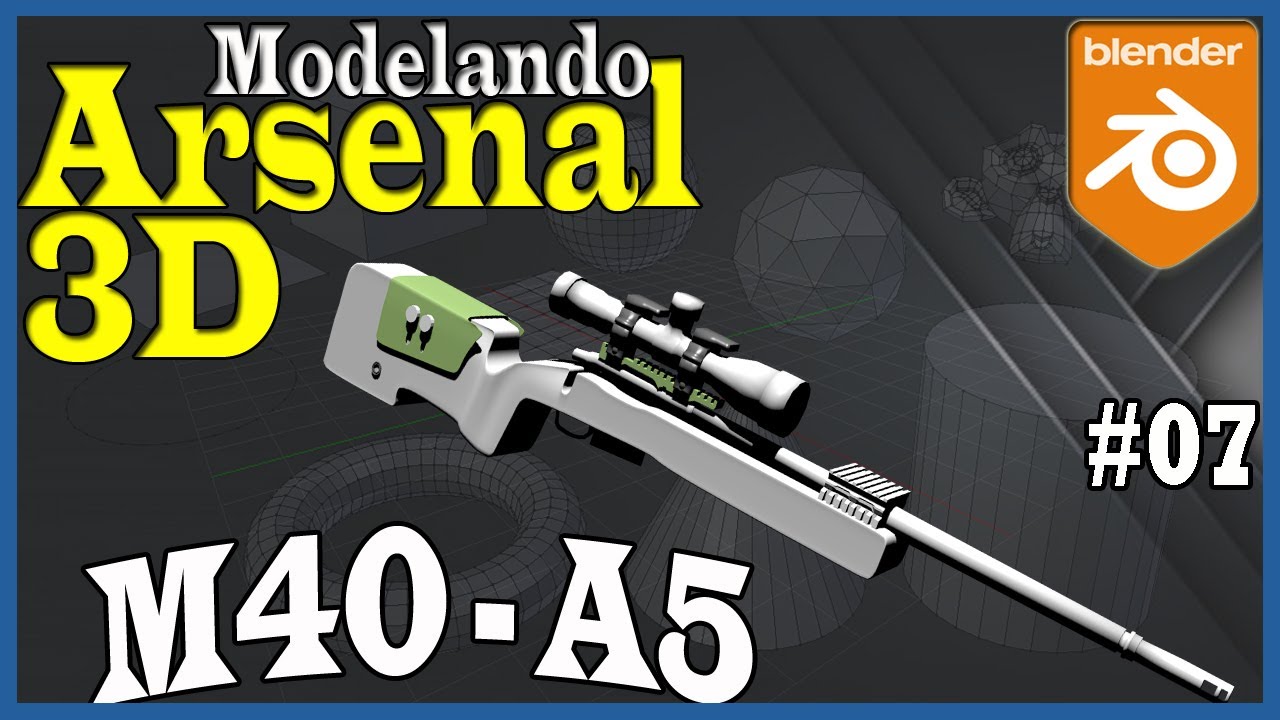 Aprenda como modelar Armas 3D para jogos, animações e interações 3D 