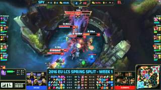 LOL EU LCS week 1 day 2 Splyce vs Elements highlights