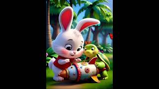 bunny and turtle ka rocket 🐇🐢🚀 #bunny #turtle #dosti #ai #cartoon #cartoonstory #shorts #trend #yt