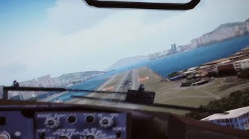Approaching Kai Tak IGS13 Cockpitview
