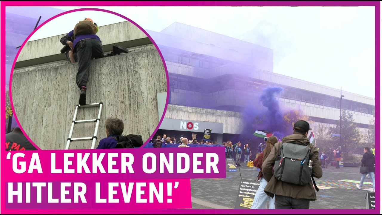 XR-demonstranten blokkeren NOS-gebouw, politie grijpt niet in!