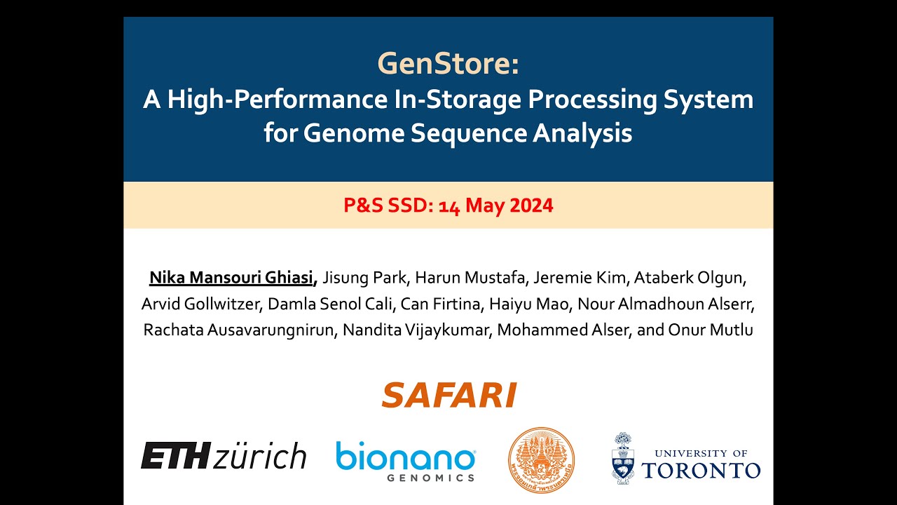 Modern SSDs - Lecture 5: GenStore: In-Storage Processing System for Genome Analysis (Spring 2024)