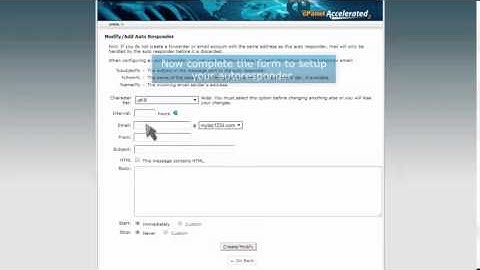 How to setup an autoresponder in cPanel
