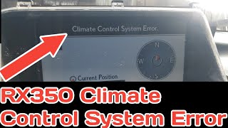 2012 Lexus Rx350 Climate Control System Error