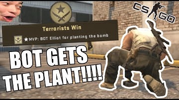 BOT GETS THE BOMB PLANT AND WINS THE ROUND FOR US!! | CSGO Moments | LaserPH