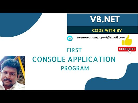 first vb.net console application program | vb.net console hello world program