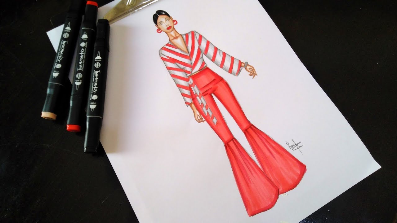 Fashion drawing /تعلم رسم أزياء //خطوة بخطوة //سهل جدا