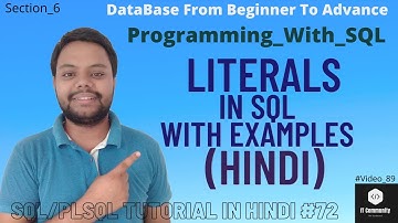 Literals in SQL | What is  Literals in SQL | Type of Literals