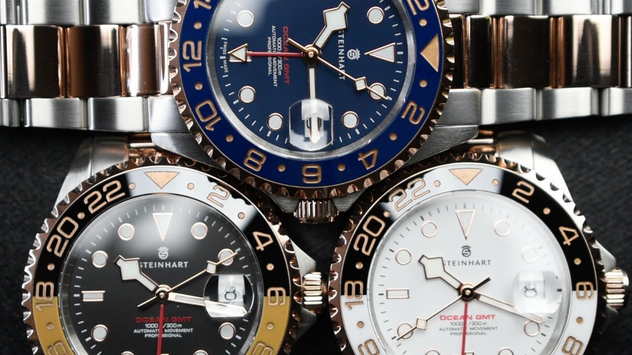 Closer Look: At New Steinhart Ocean 1 Gmt Two-Tone Blue Ceramic,  Black/Khaki and Black/White Ceramic